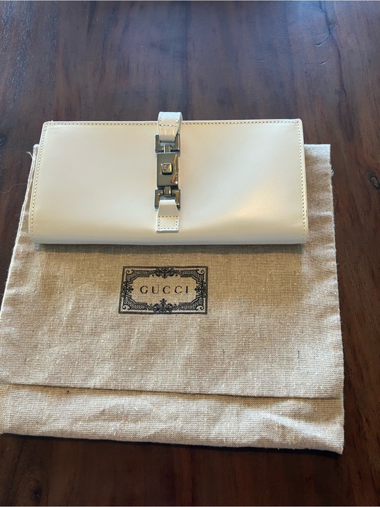 Gucci Handbags - Gucci white  Leather Continental Wallet with Silver Hardware